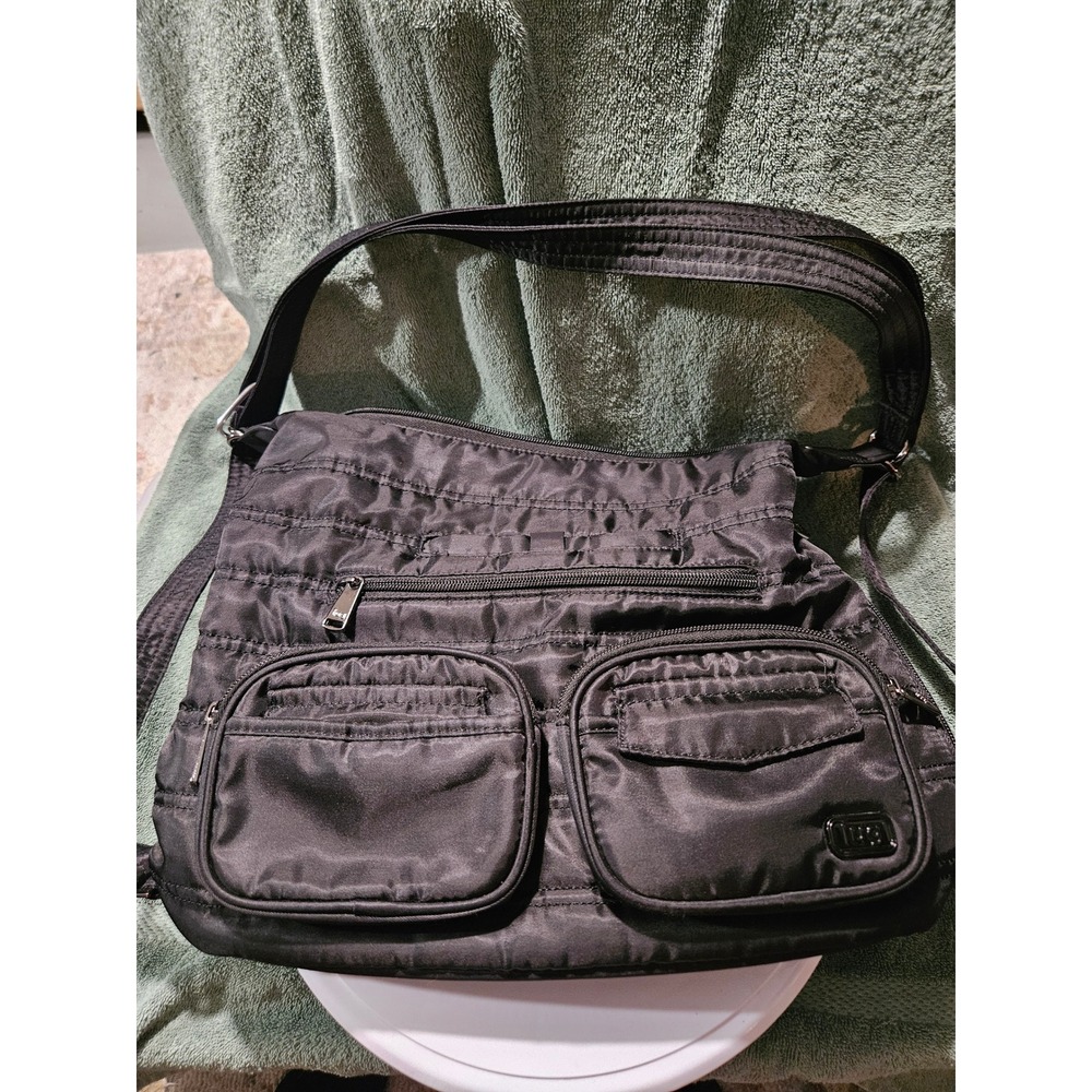 Lug Zipliner Convertible Backpack Shoulder Bag Black Nylon Utility Travel Pocket